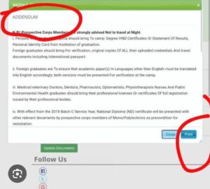 Nysc addendum sample