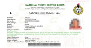 nysc call up letter sample